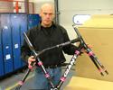 (Click for larger image) William Hebing shows T-Mobile's new  2006 Giant TCR Advanced team bike.