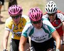 (Click for larger image) Alexis Rhodes and Kate Bates stand out in their magenta helmets
