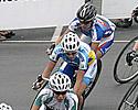 (Click for larger image) Riders in the women's series  corner on the hot-dog circuit in Geelong
