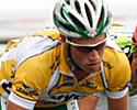 (Click for larger image) Mark Renshaw  in the leader's yellow jersey