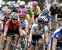 (Click for larger image) Riders in stage four of the women's series  make their way into a corner at the end of the home straight.