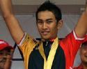 (Click for larger image) Saiful looked happy with second place