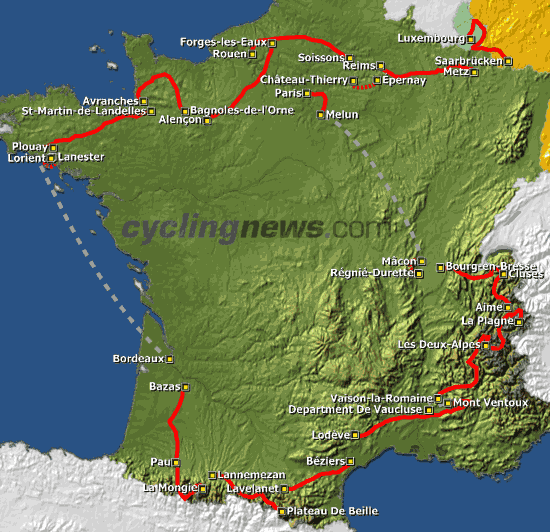 tour de france route map. house AA Road map France, tour