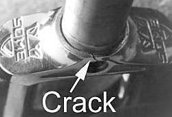 Fork crack above brake hole