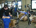 (Click for larger image) TT bikes take twice as much time to set up as Lampre-Fondital's regular race bikes (Click for larger image) TT bikes take twice as much time to set up as Lampre-Fondital's regular race bikes
